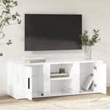 NNEVL TV Cabinet High Gloss White 100x31.5x35 cm Engineered Wood