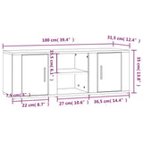 NNEVL TV Cabinet High Gloss White 100x31.5x35 cm Engineered Wood