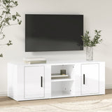NNEVL TV Cabinet High Gloss White 100x31.5x35 cm Engineered Wood
