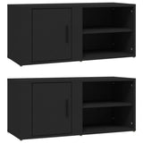 NNEVL TV Cabinets 2 pcs Black 80x31.5x36 cm Engineered Wood