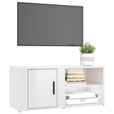 NNEVL TV Cabinet High Gloss White 80x31.5x36 cm Engineered Wood