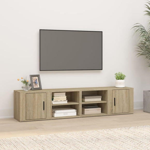 NNEVL TV Cabinets 2 pcs Sonoma Oak 80x31.5x36 cm Engineered Wood