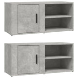 NNEVL TV Cabinets 2 pcs Concrete Grey 80x31.5x36 cm Engineered Wood
