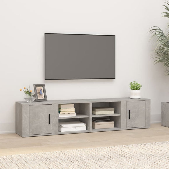 NNEVL TV Cabinets 2 pcs Concrete Grey 80x31.5x36 cm Engineered Wood