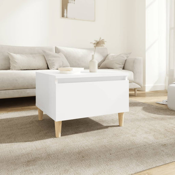 NNEVL Side Table White 50x46x35 cm Engineered Wood