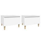 NNEVL Side Tables 2 pcs White 50x46x35 cm Engineered Wood