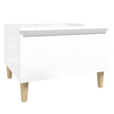 NNEVL Side Table High Gloss White 50x46x35 cm Engineered Wood