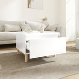 NNEVL Side Table High Gloss White 50x46x35 cm Engineered Wood