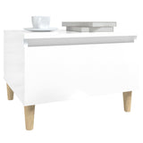 NNEVL Side Table High Gloss White 50x46x35 cm Engineered Wood