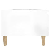 NNEVL Side Table High Gloss White 50x46x35 cm Engineered Wood