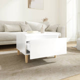 NNEVL Side Tables 2 pcs High Gloss White 50x46x35 cm Engineered Wood