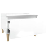 NNEVL Side Tables 2 pcs High Gloss White 50x46x35 cm Engineered Wood