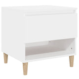 NNEVL Bedside Table White 50x46x50 cm Engineered Wood