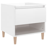 NNEVL Bedside Table High Gloss White 50x46x50 cm Engineered Wood
