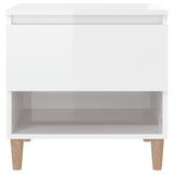 NNEVL Bedside Table High Gloss White 50x46x50 cm Engineered Wood