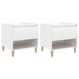 NNEVL Bedside Tables 2 pcs High Gloss White 50x46x50 cm Engineered Wood