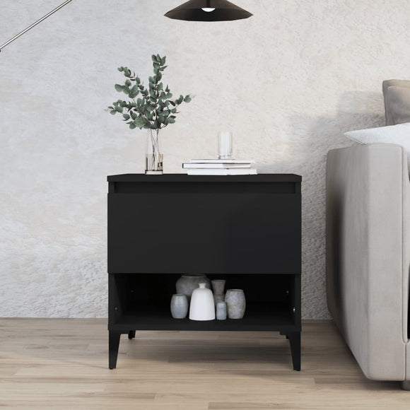 NNEVL Side Table Black 50x46x50 cm Engineered Wood