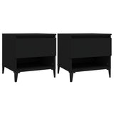 NNEVL Side Tables 2 pcs Black 50x46x50 cm Engineered Wood