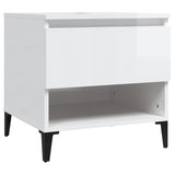 NNEVL Side Table High Gloss White 50x46x50 cm Engineered Wood