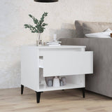 NNEVL Side Table High Gloss White 50x46x50 cm Engineered Wood