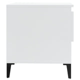 NNEVL Side Table High Gloss White 50x46x50 cm Engineered Wood