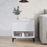 NNEVL Side Table High Gloss White 50x46x50 cm Engineered Wood
