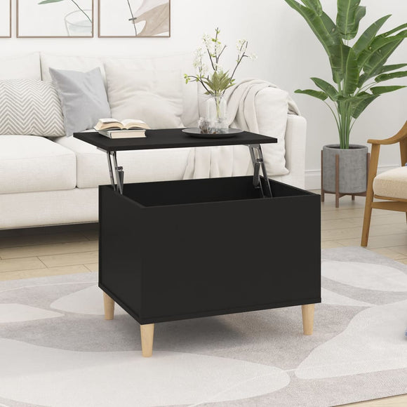 NNEVL Coffee Table Black 60x44.5x45 cm Engineered Wood
