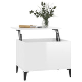 NNEVL Coffee Table High Gloss White 60x44.5x45 cm Engineered Wood