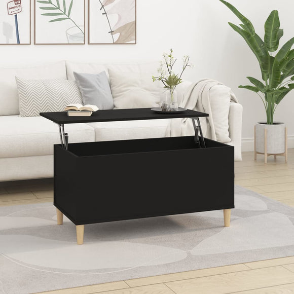 NNEVL Coffee Table Black 90x44.5x45 cm Engineered Wood