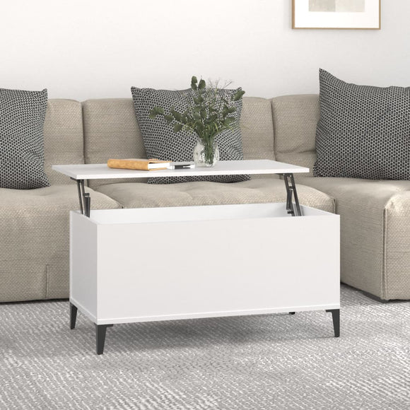 NNEVL Coffee Table White 90x44.5x45 cm Engineered Wood