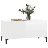 NNEVL Coffee Table High Gloss White 90x44.5x45 cm Engineered Wood