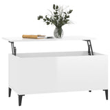 NNEVL Coffee Table High Gloss White 90x44.5x45 cm Engineered Wood