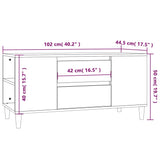 NNEVL TV Cabinet Black 102x44.5x50 cm Engineered Wood