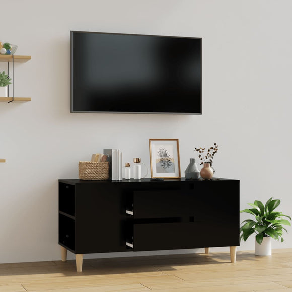 NNEVL TV Cabinet Black 102x44.5x50 cm Engineered Wood