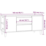 NNEVL TV Cabinet Grey Sonoma 102x44.5x50 cm Engineered Wood
