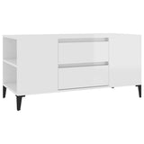 NNEVL TV Cabinet High Gloss White 102x44.5x50 cm Engineered Wood