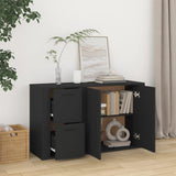 NNEVL Sideboard Black 100x33x59.5 cm Engineered Wood