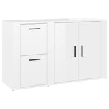 NNEVL Sideboard High Gloss White 100x33x59.5 cm Engineered Wood