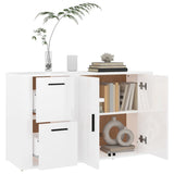 NNEVL Sideboard High Gloss White 100x33x59.5 cm Engineered Wood