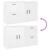 NNEVL Sideboard High Gloss White 100x33x59.5 cm Engineered Wood