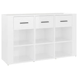 NNEVL Sideboard High Gloss White 100x30x59.5 cm Engineered Wood