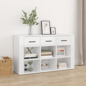 NNEVL Sideboard High Gloss White 100x30x59.5 cm Engineered Wood