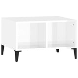 NNEVL Coffee Table High Gloss White 60x50x36.5 cm Engineered Wood