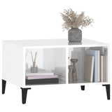 NNEVL Coffee Table High Gloss White 60x50x36.5 cm Engineered Wood