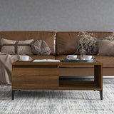 NNEVL Coffee Table Brown Oak 90x50x36.5 cm Engineered Wood