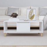 NNEVL Coffee Table White 90x50x36.5 cm Engineered Wood