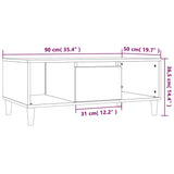 NNEVL Coffee Table White 90x50x36.5 cm Engineered Wood