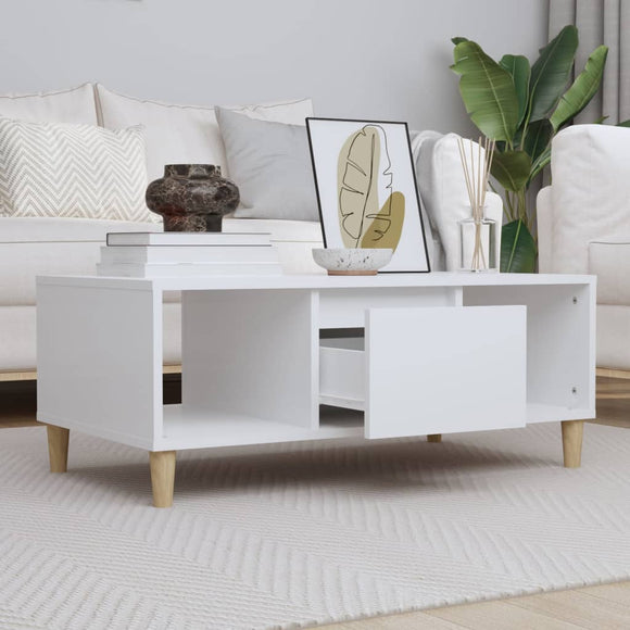 NNEVL Coffee Table White 90x50x36.5 cm Engineered Wood