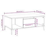 NNEVL Coffee Table Black 90x50x36.5 cm Engineered Wood