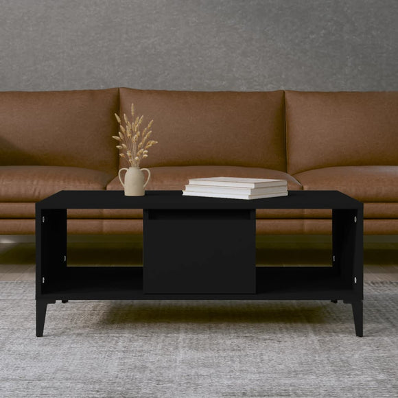 NNEVL Coffee Table Black 90x50x36.5 cm Engineered Wood